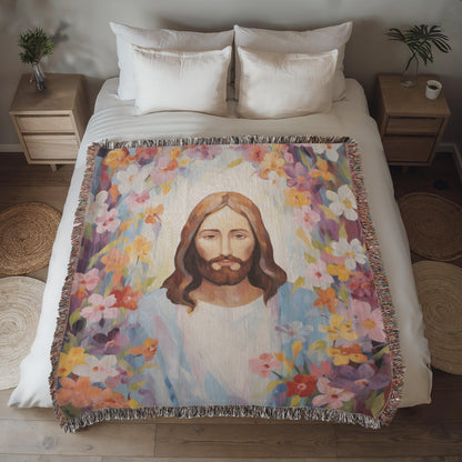 Blossoms Of Grace | Woven Christian Throw Blanket