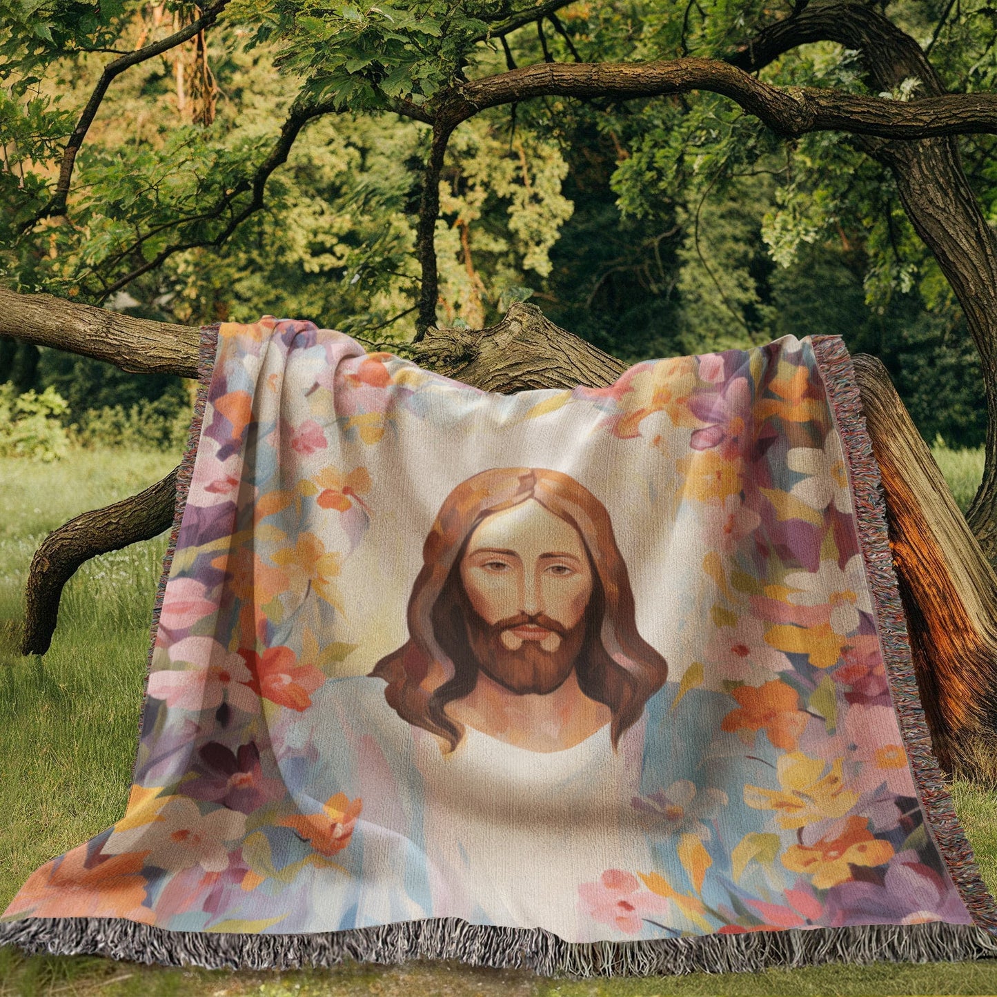 Blossoms Of Grace | Woven Christian Throw Blanket