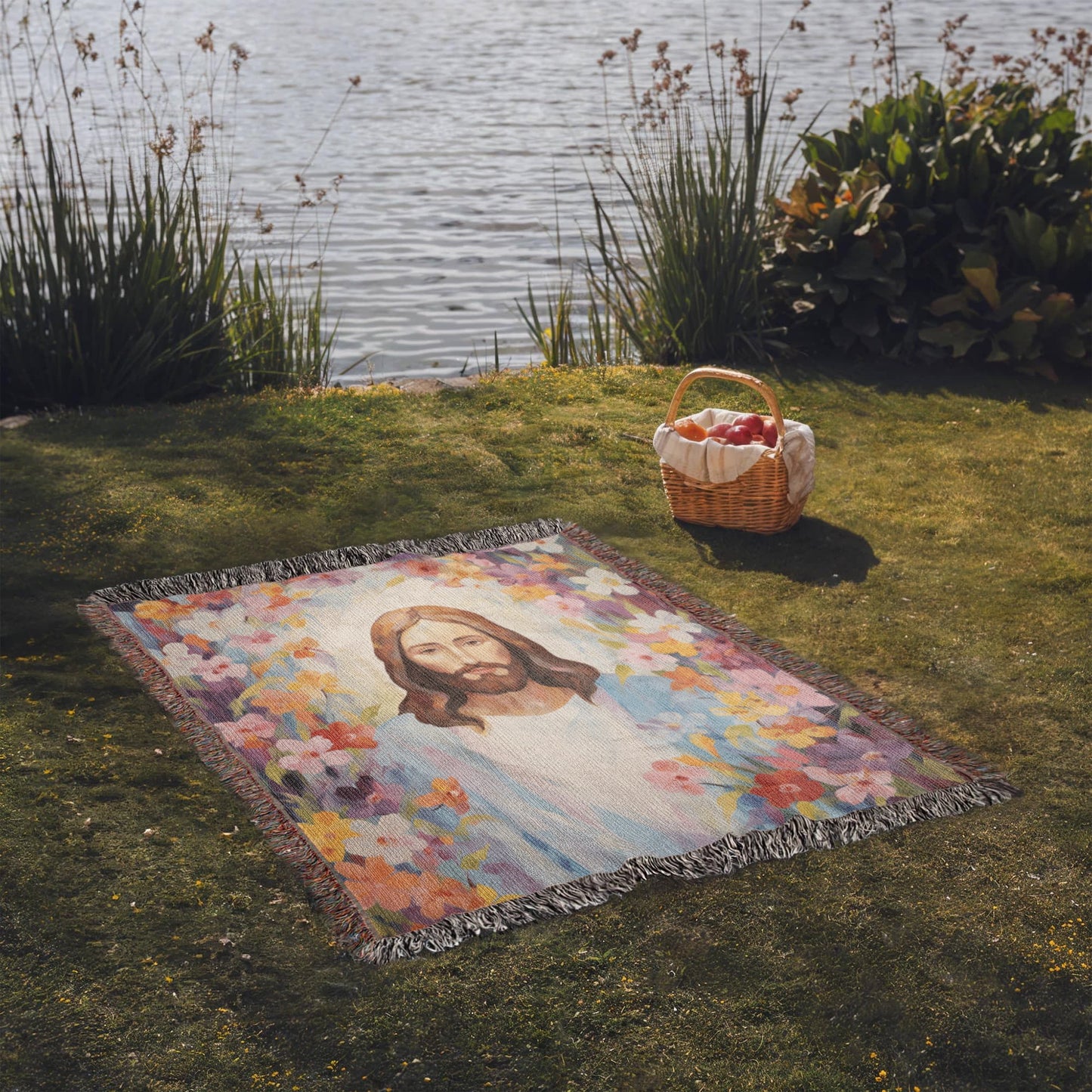 Blossoms Of Grace | Woven Christian Throw Blanket