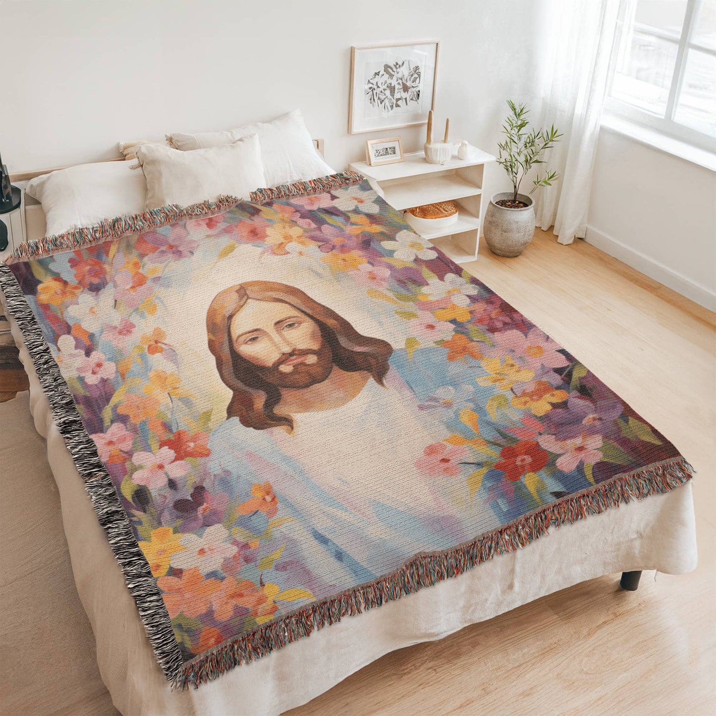 Blossoms Of Grace | Woven Christian Throw Blanket