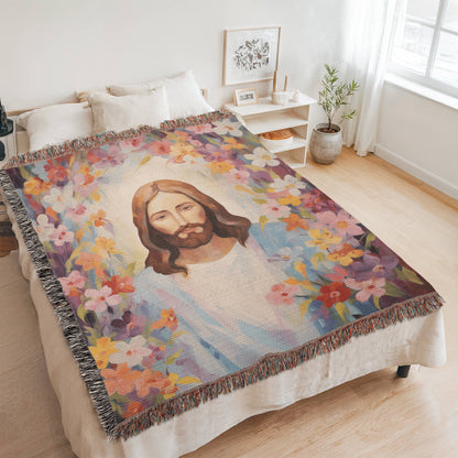 Blossoms Of Grace | Woven Christian Throw Blanket