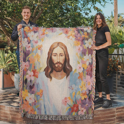 Blossoms Of Grace | Woven Christian Throw Blanket