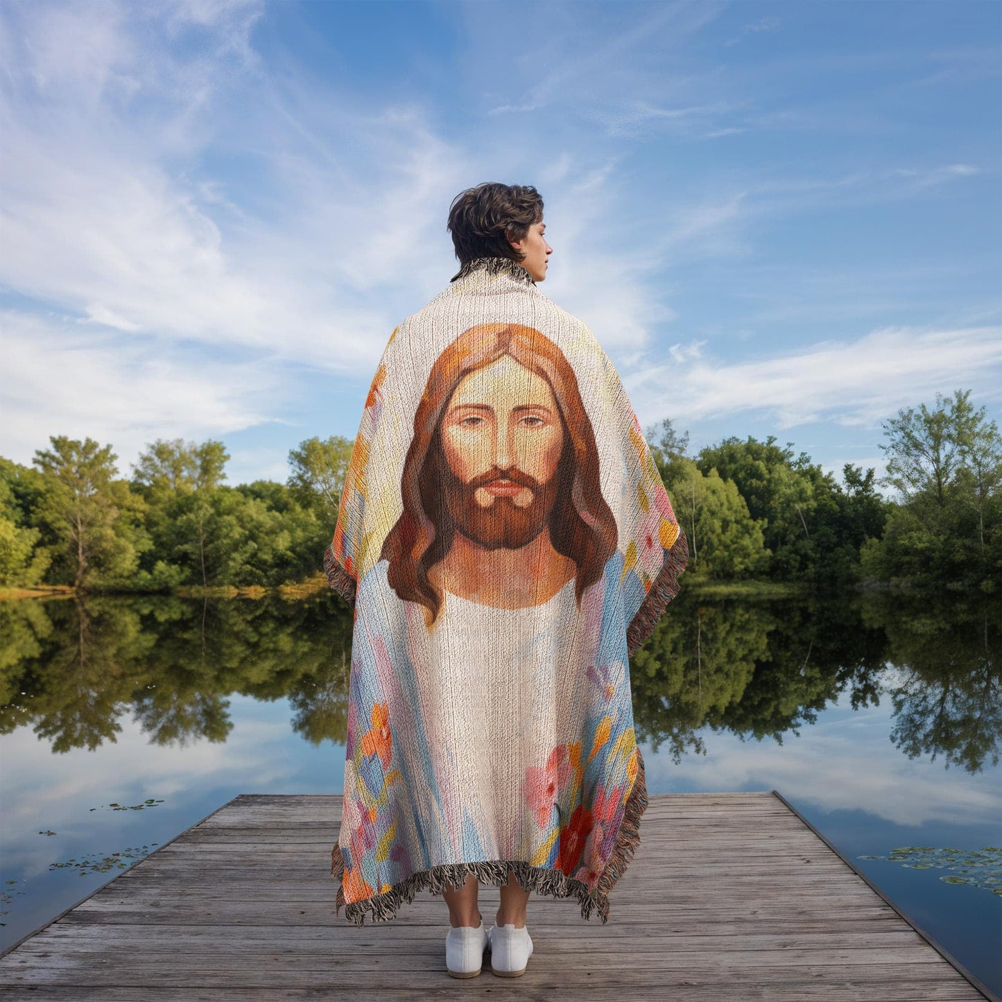 Blossoms Of Grace | Woven Christian Throw Blanket