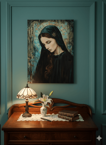 Blue Madonna Canvas Print - ChristVisions