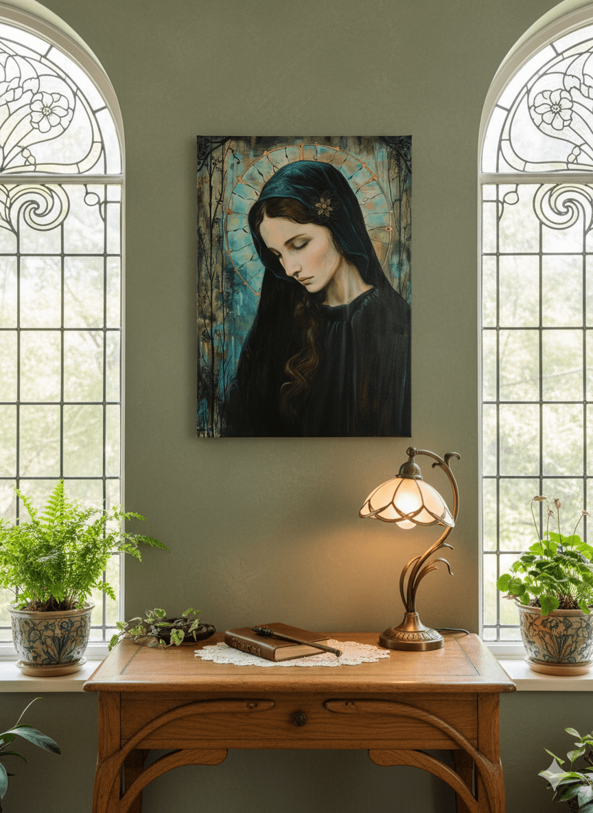 Blue Madonna Canvas Print - ChristVisions