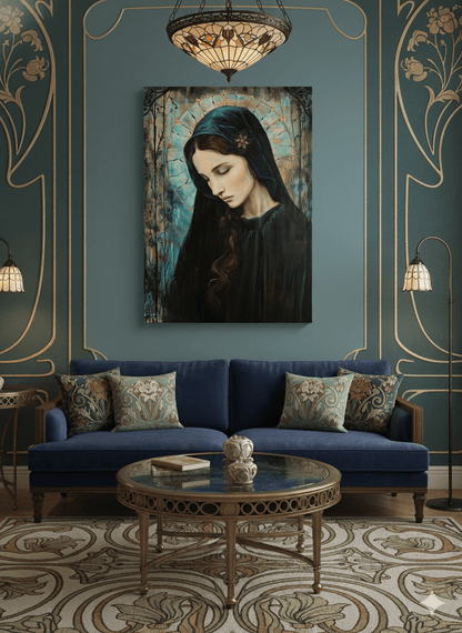 Blue Madonna Canvas Print - ChristVisions