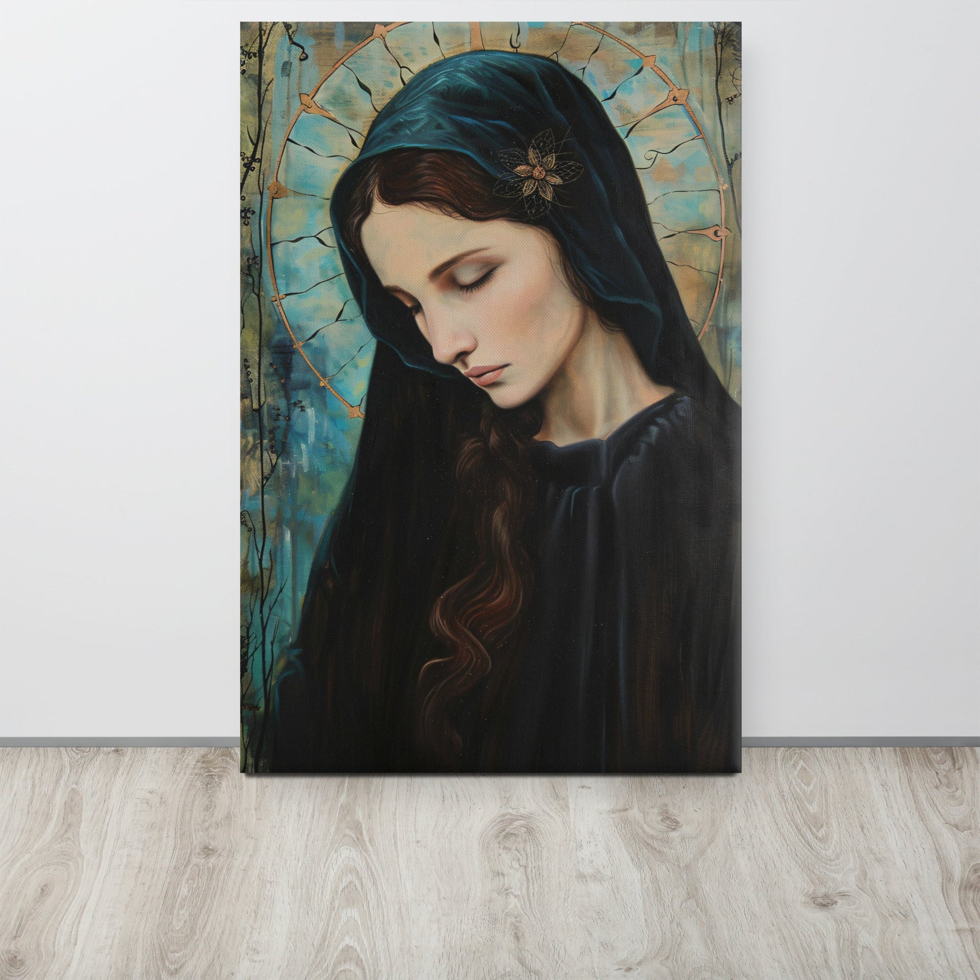 Blue Madonna Canvas Print - ChristVisions