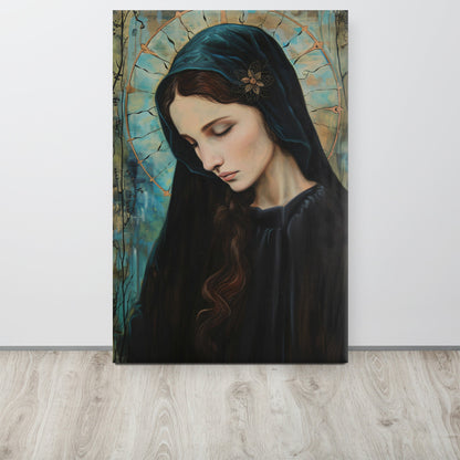 Blue Madonna Canvas Print - ChristVisions