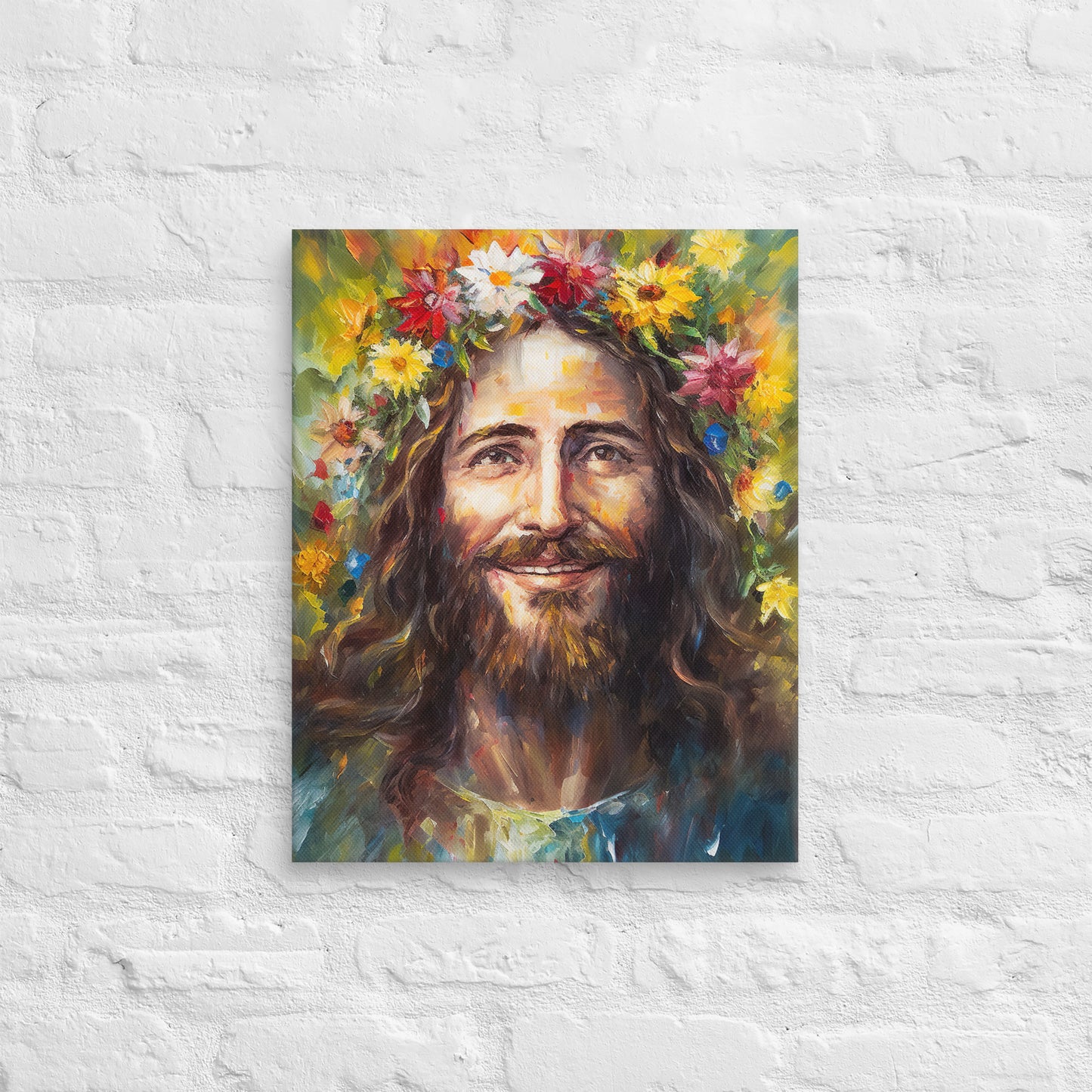Jesus In The Garden of Grace Canvas Print