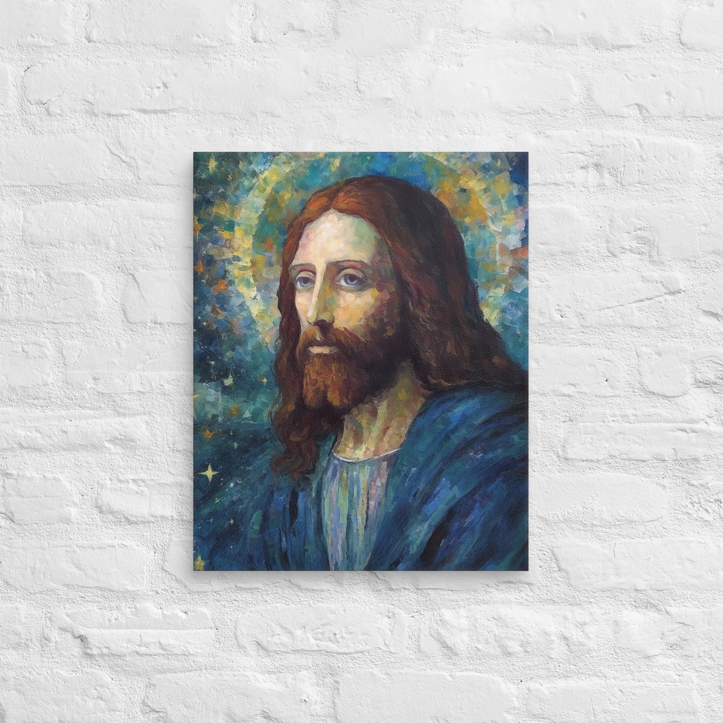 Starry Night Jesus Canvas Print