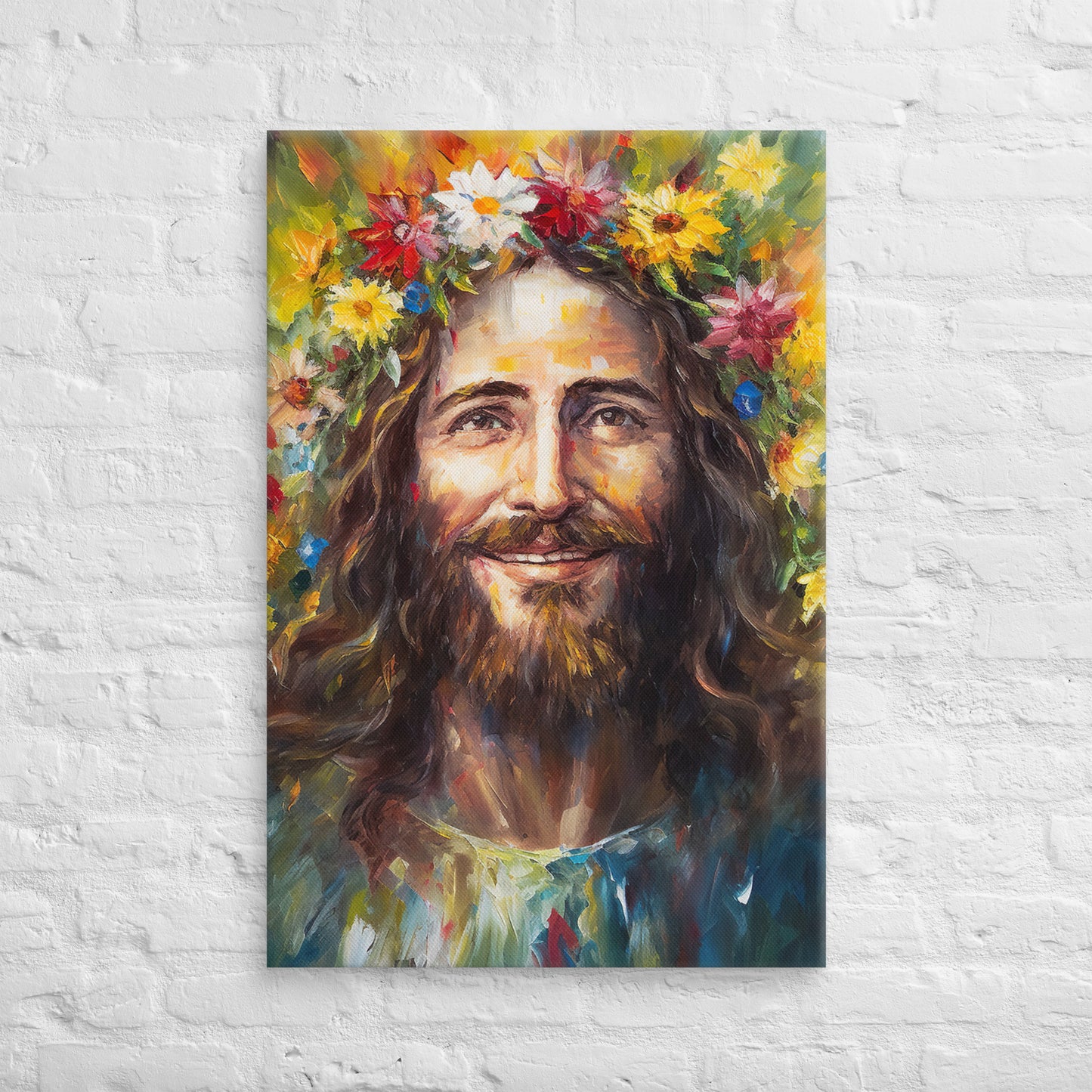 Jesus In The Garden of Grace Canvas Print