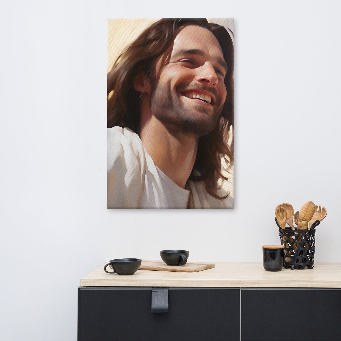 His Blessed Smile Canvas Print - 24x36"