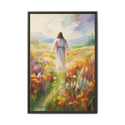 Christ In A Field Of Flowers | Canvas Print