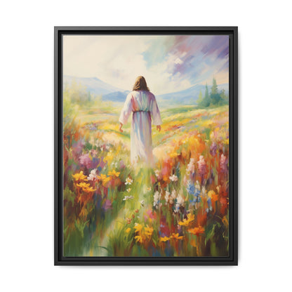 Christ In A Field Of Flowers | Canvas Print