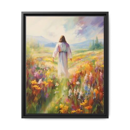 Christ In A Field Of Flowers | Canvas Print