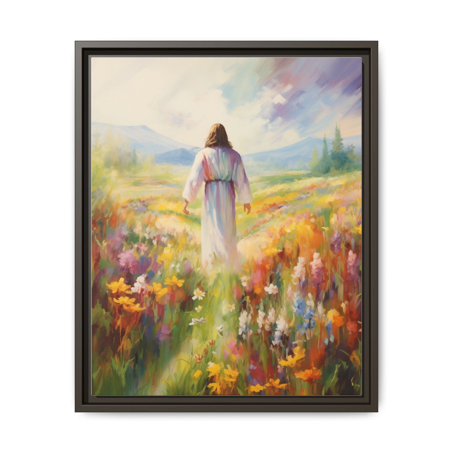 Christ In A Field Of Flowers | Canvas Print