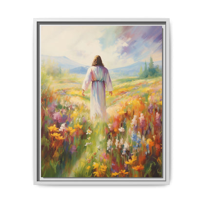 Christ In A Field Of Flowers | Canvas Print
