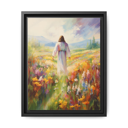 Christ In A Field Of Flowers | Canvas Print