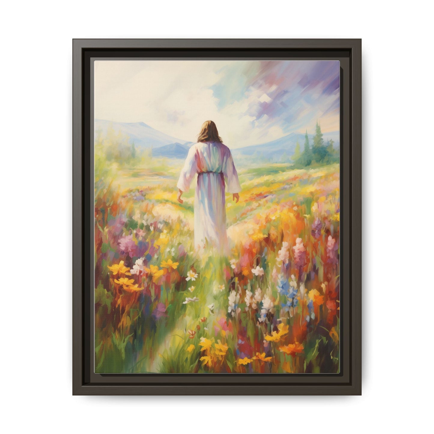Christ In A Field Of Flowers | Canvas Print