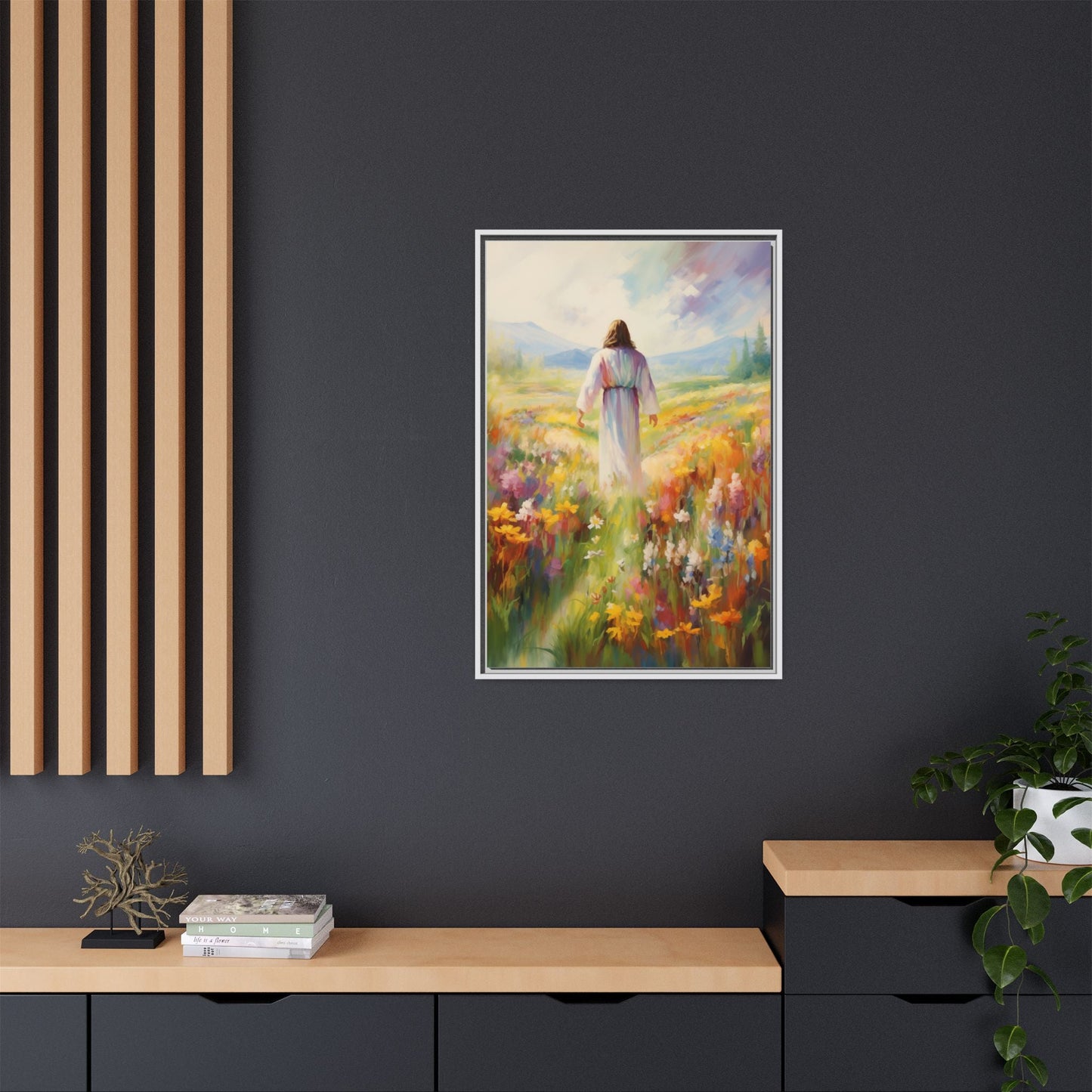 Christ In A Field Of Flowers | Canvas Print