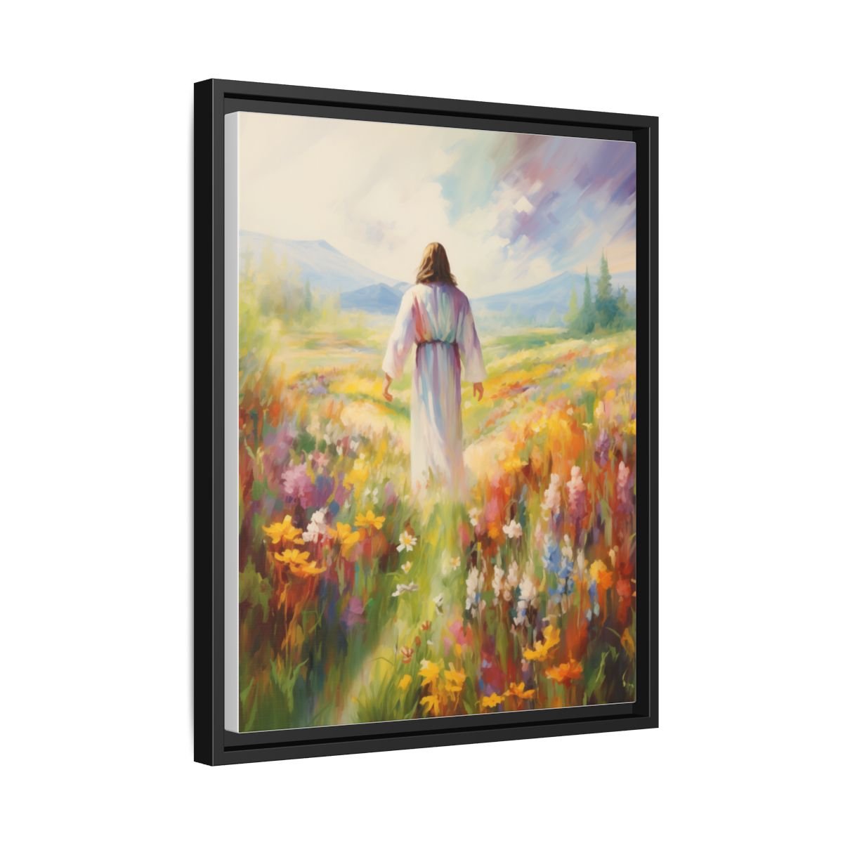 Christ In A Field Of Flowers | Canvas Print