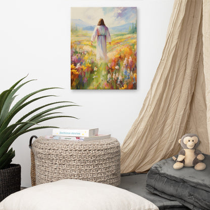 Christ In A Field Of Flowers | Canvas Print