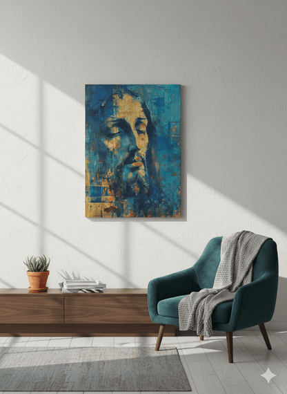 Christ In Blue Canvas Print - ChristVisions