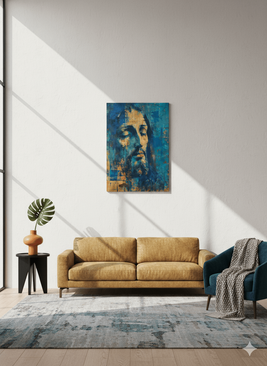 Christ In Blue Canvas Print - ChristVisions