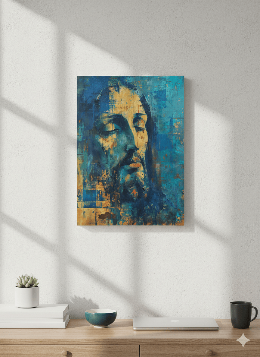 Christ In Blue Canvas Print - ChristVisions