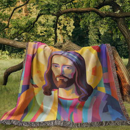 Christ Of Many Colors | Woven Christian Throw Blanket