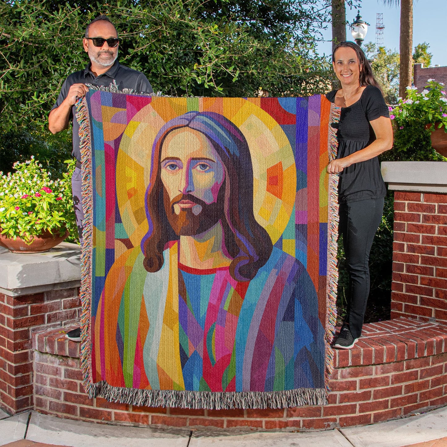 Christ Of Many Colors | Woven Christian Throw Blanket
