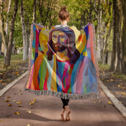 Christ Of Many Colors | Woven Christian Throw Blanket