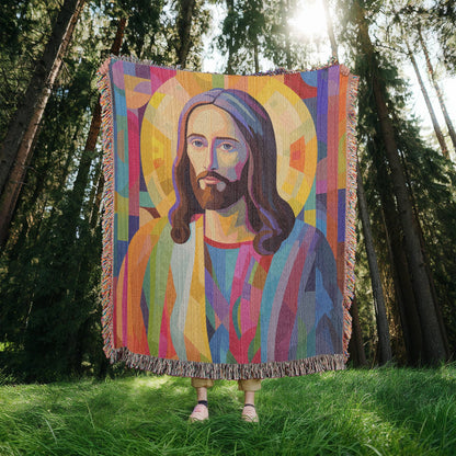 Christ Of Many Colors | Woven Christian Throw Blanket