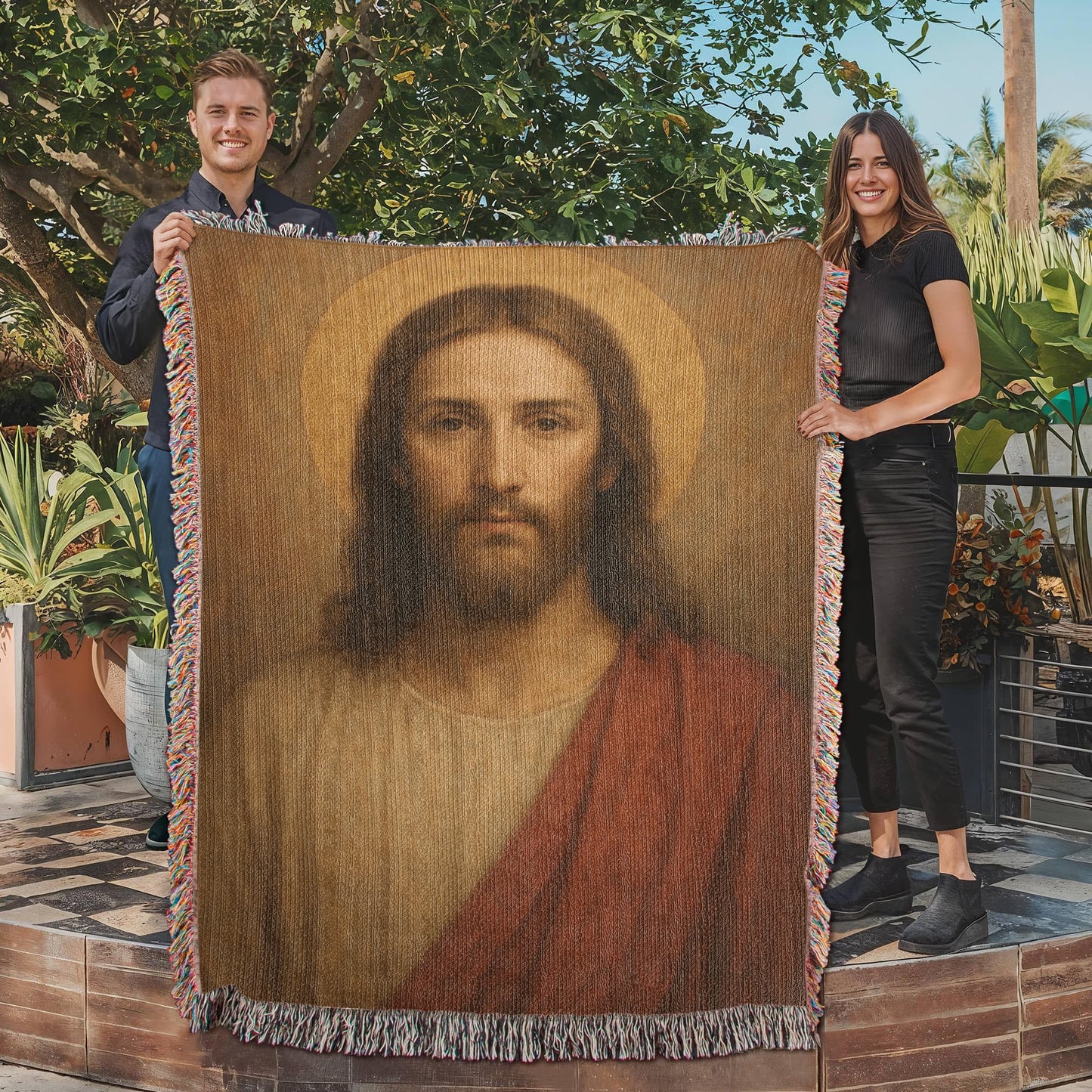 Christ Of The Mystics | Woven Christian Throw Blanket