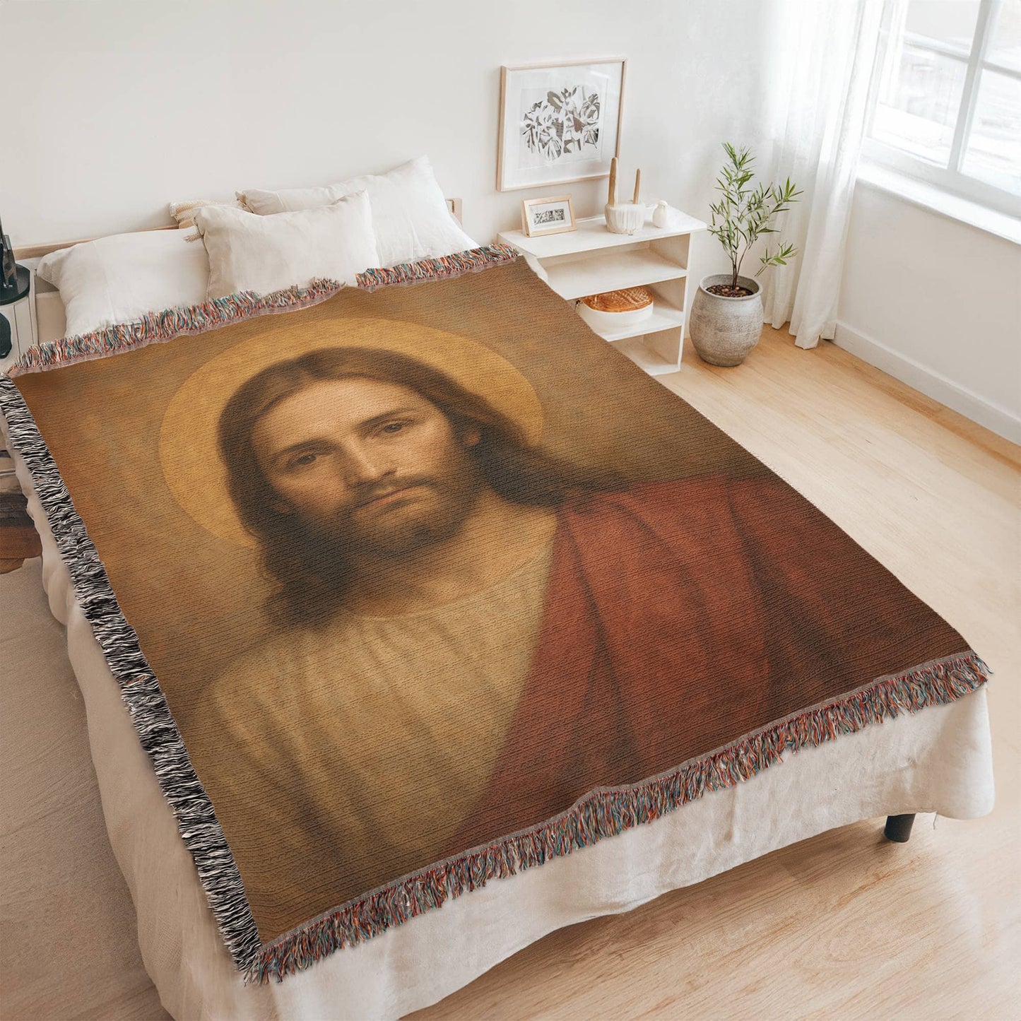 Christ Of The Mystics | Woven Christian Throw Blanket