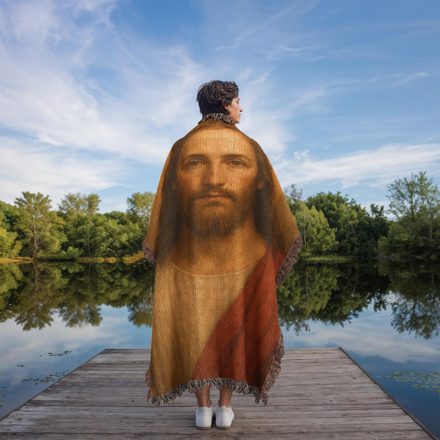 Christ Of The Mystics | Woven Christian Throw Blanket