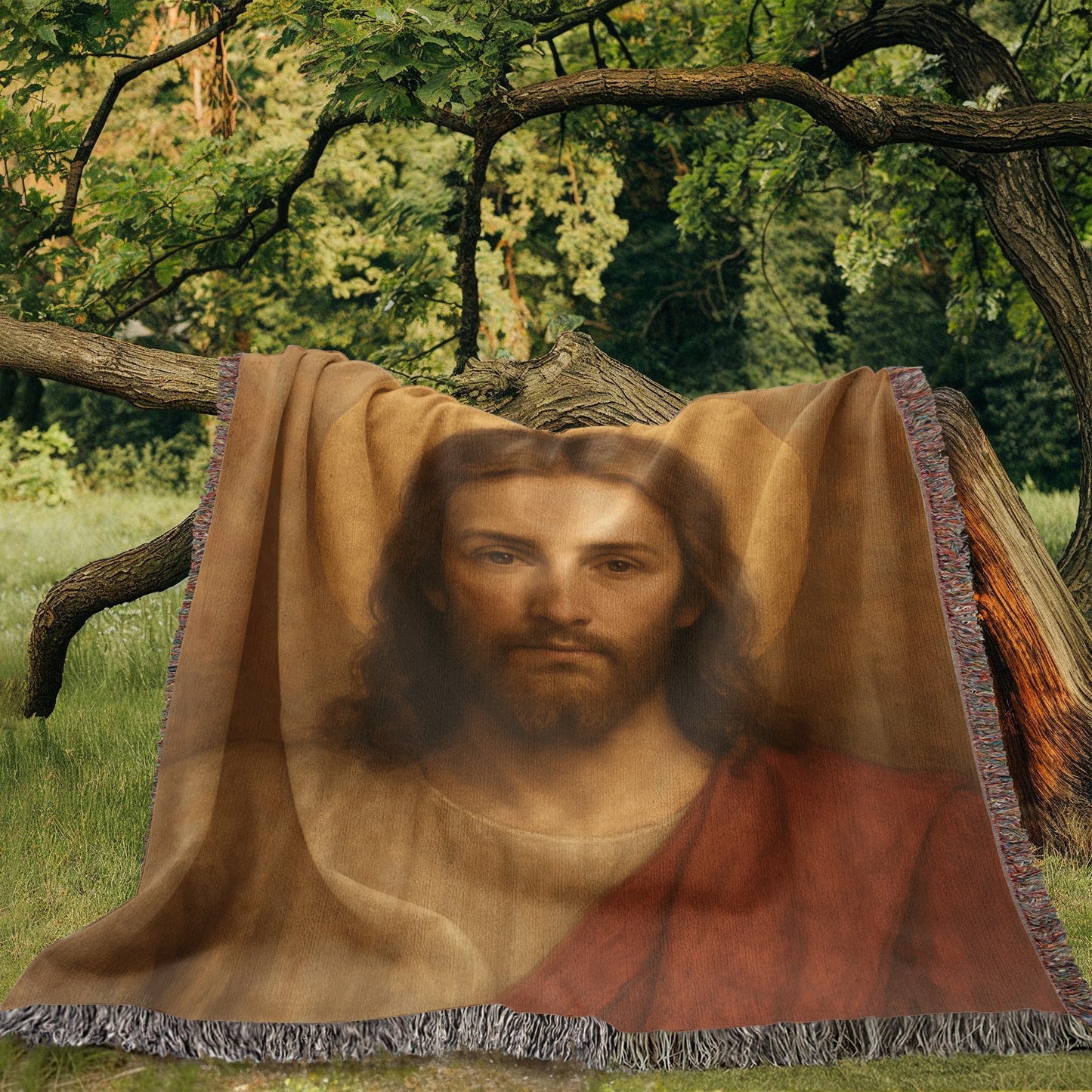 Christ Of The Mystics | Woven Christian Throw Blanket