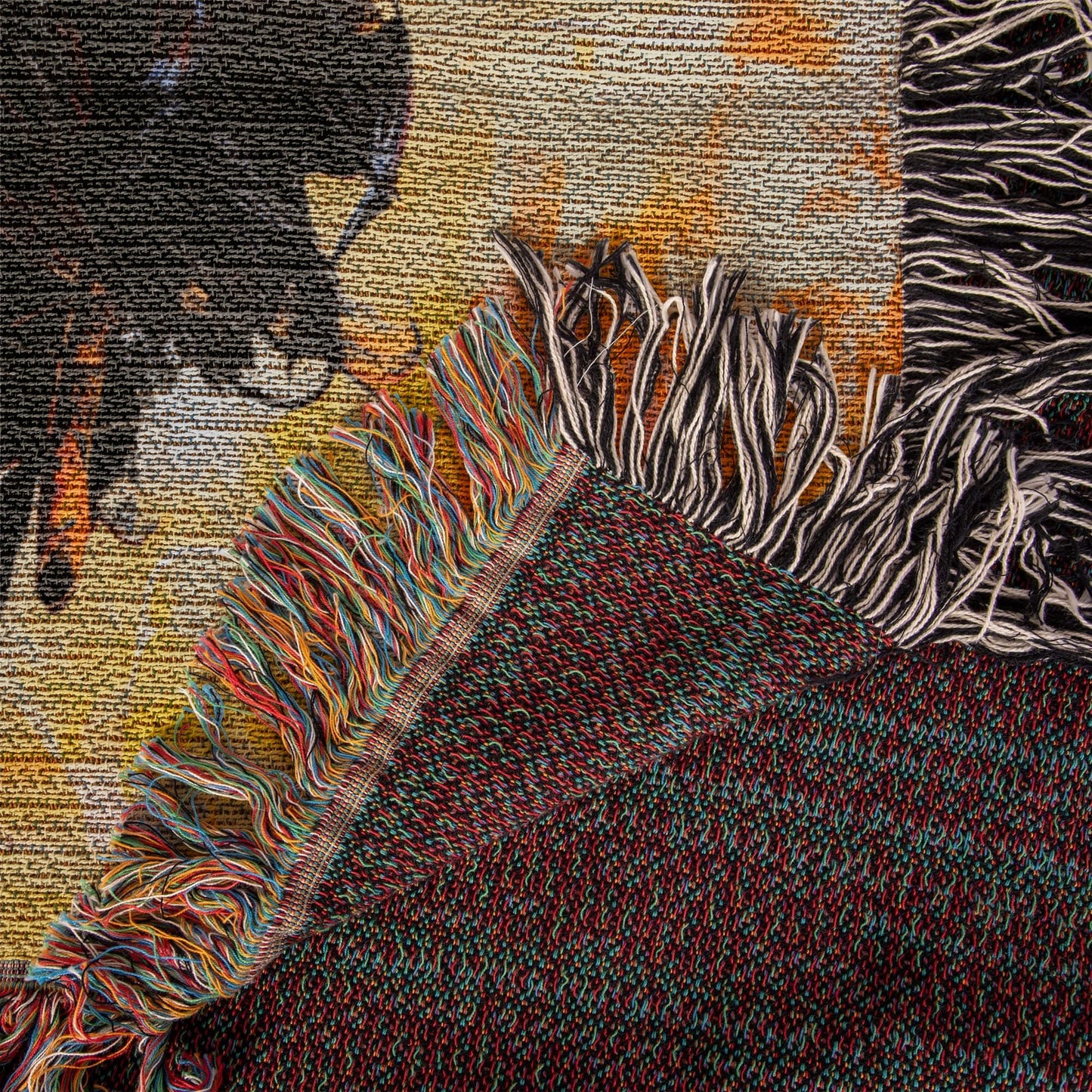 Christ's Passion In Orange | Woven Christian Throw Blanket
