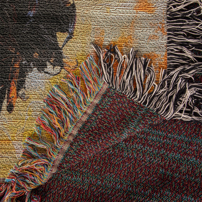Christ's Passion In Orange | Woven Christian Throw Blanket