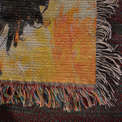Christ's Passion In Orange | Woven Christian Throw Blanket
