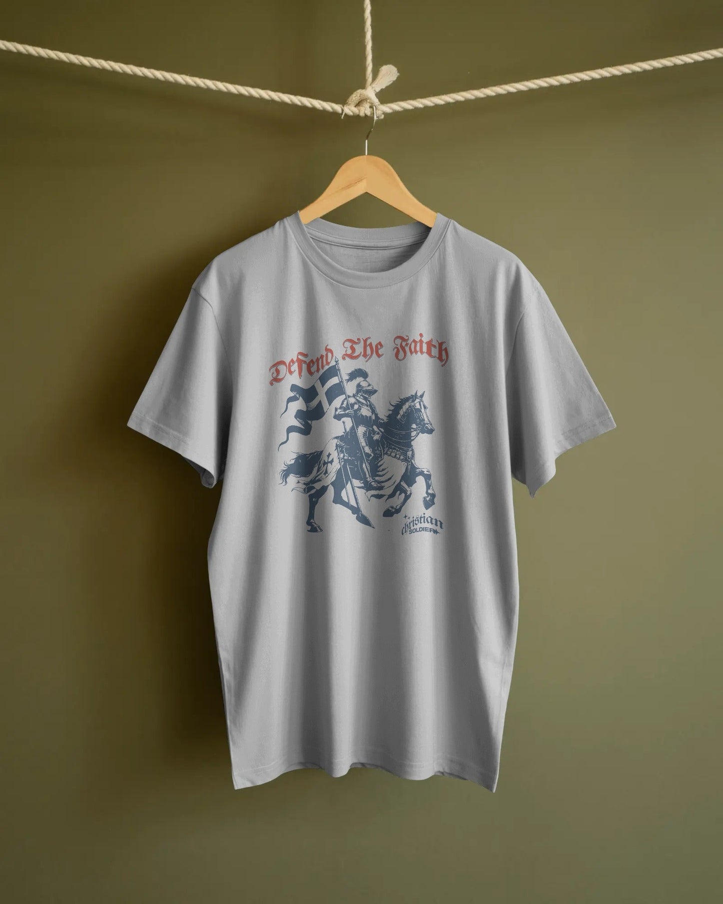 Defend The Faith - Christian Crusader Knight T-Shirt - ChristVisions