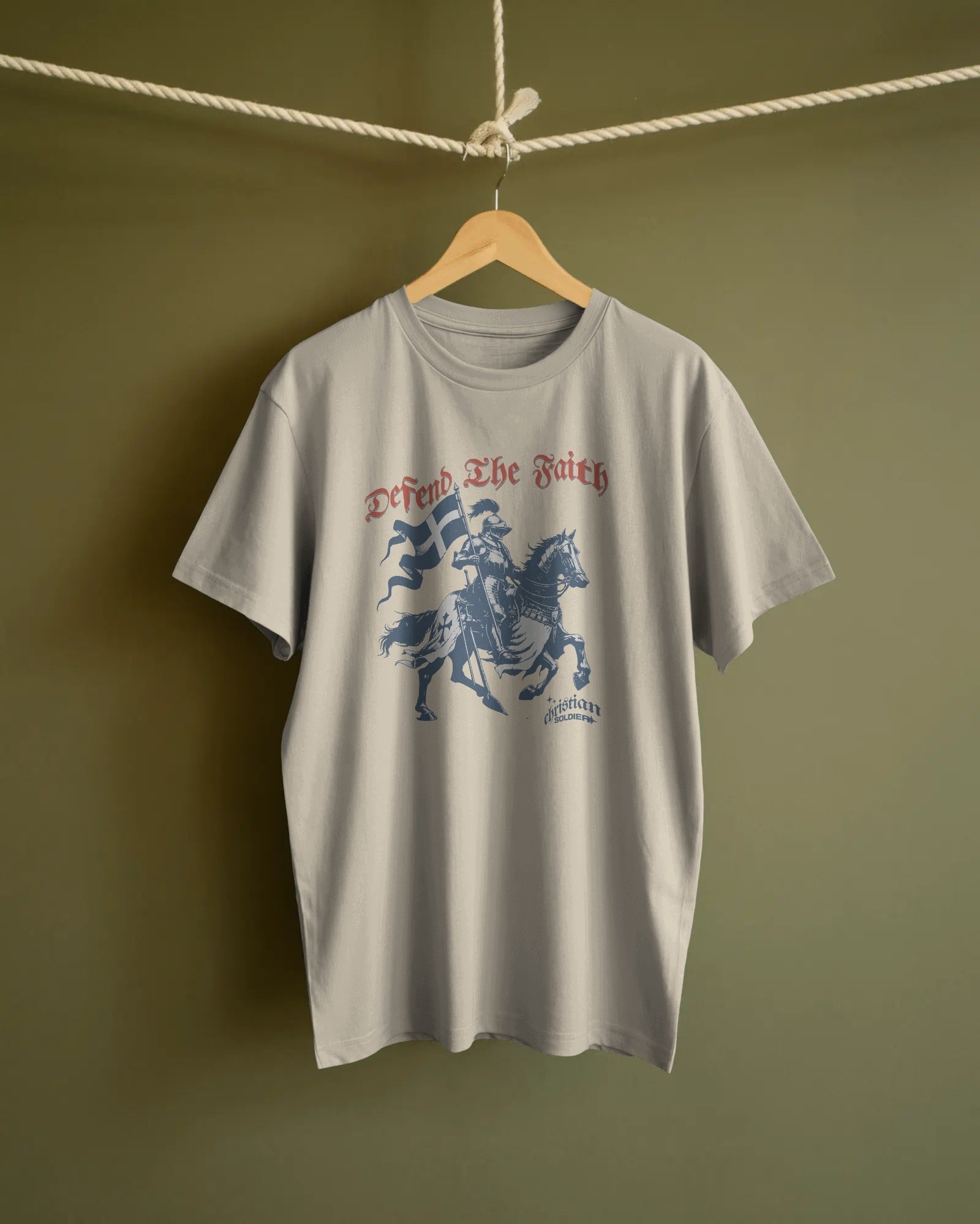 Defend The Faith - Christian Crusader Knight T-Shirt - ChristVisions