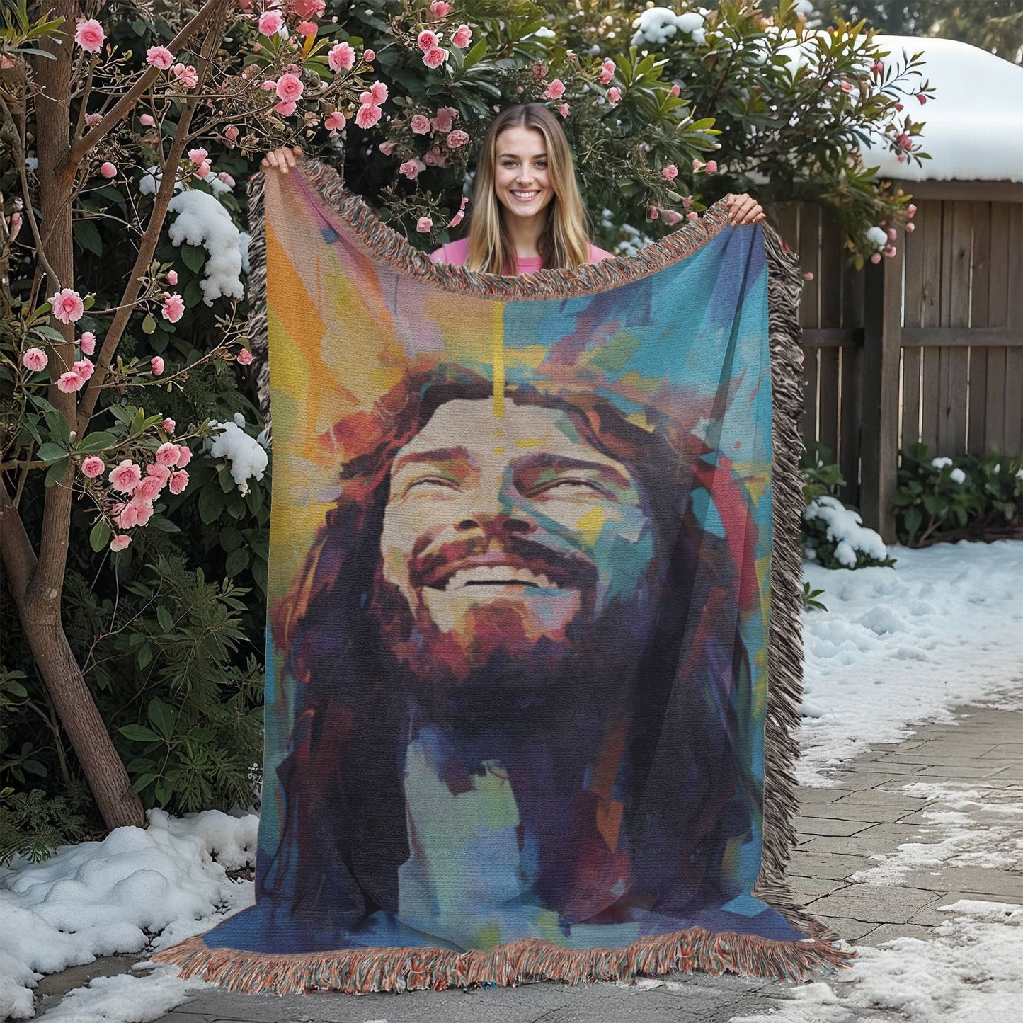 Divine Joy Sunrise | Woven Christian Throw Blanket