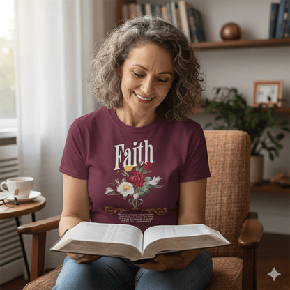 Ephesians 2:8 Bible Quote Floral Design T-Shirt - ChristVisions