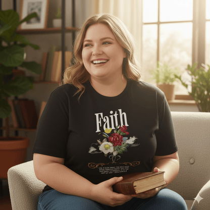Ephesians 2:8 Bible Quote Floral Design T-Shirt - ChristVisions