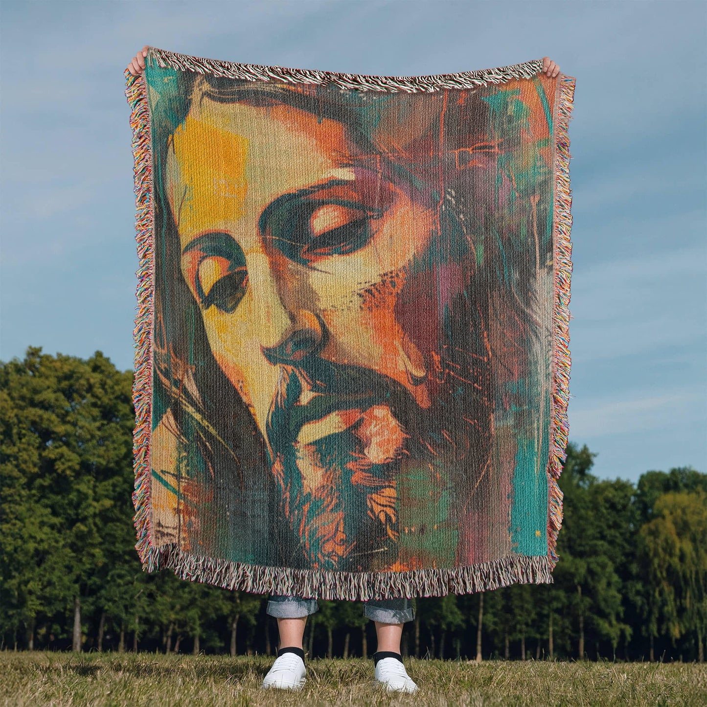 Gentle Savior | Christian Woven Throw Blanket - ChristVisions