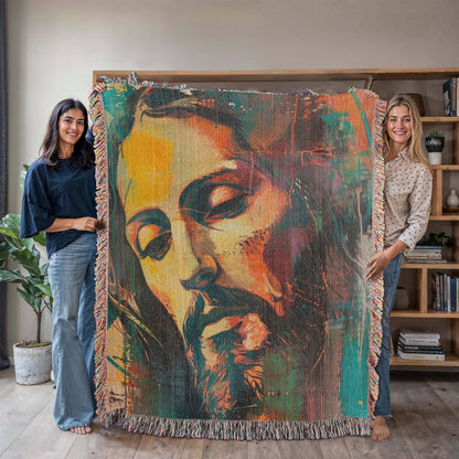 Gentle Savior | Christian Woven Throw Blanket - ChristVisions