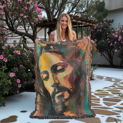Gentle Savior | Christian Woven Throw Blanket - ChristVisions
