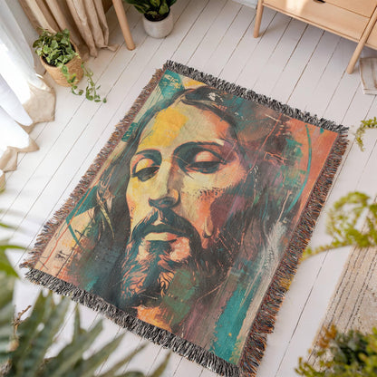 Gentle Savior | Christian Woven Throw Blanket - ChristVisions