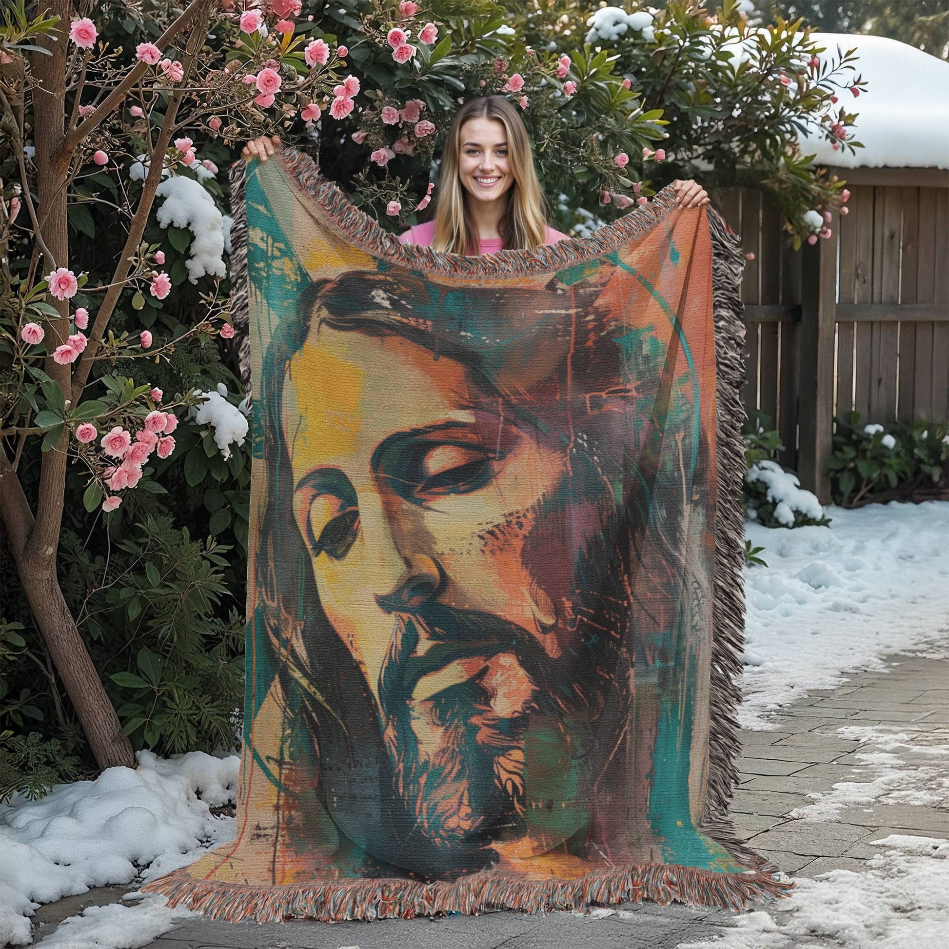 Gentle Savior | Christian Woven Throw Blanket - ChristVisions